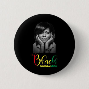 Michelle Obama Black Excellence Black History Mont 6 Cm Round Badge