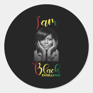 Michelle Obama Black Excellence Black History Mont Classic Round Sticker