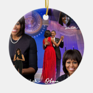 Michelle Obama Ceramic Tree Decoration