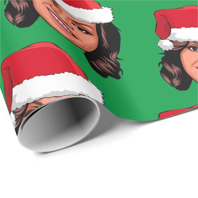 MICHELLE OBAMA Christmas Wrapping Paper (Roll Corner)