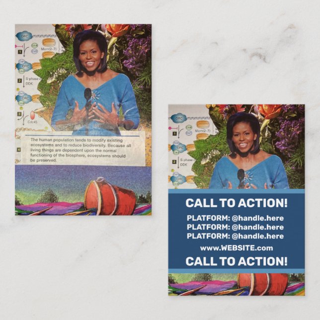 Michelle Obama Climate Change Biodiversity Quote Business Card (Front/Back)