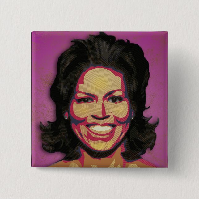 Michelle Obama - First Lady 15 Cm Square Badge (Front)