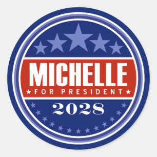 Michelle Obama for President 2028 Classic Round Sticker