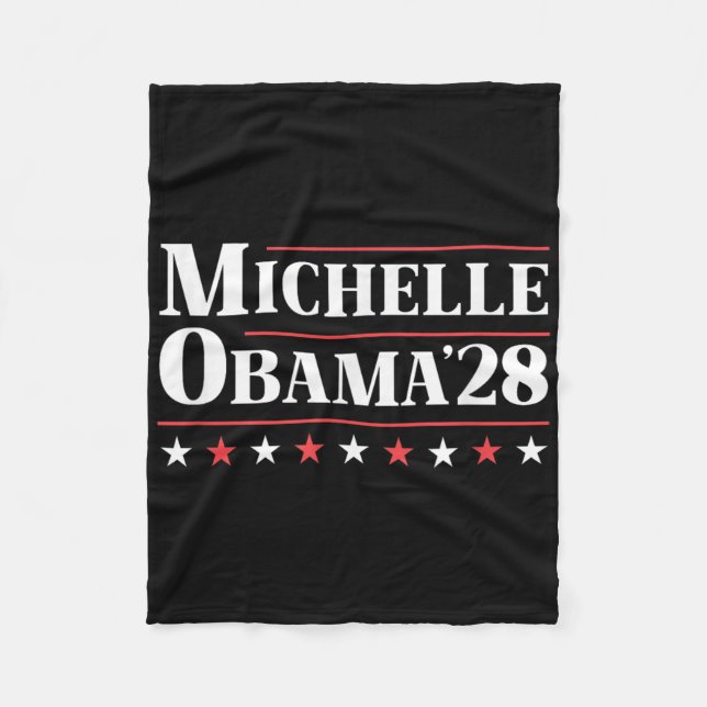 Michelle Obama For President 2028  Fleece Blanket (Front)