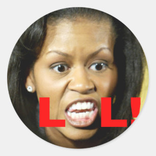 Michelle Obama LOL Classic Round Sticker
