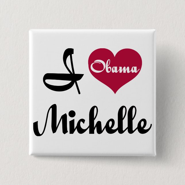 michelle obama lts 15 cm square badge (Front)