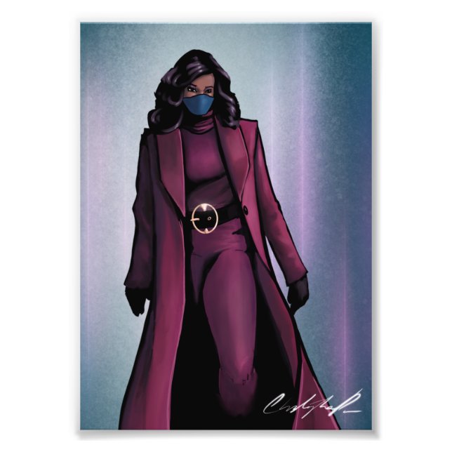 Michelle Obama Plum Coat (Biden Inauguration) Photo Print (Front)