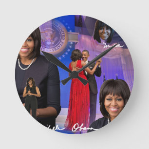 Michelle Obama Round Clock
