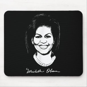 Michelle Obama Signature Woman Female Madam Presid Mouse Pad