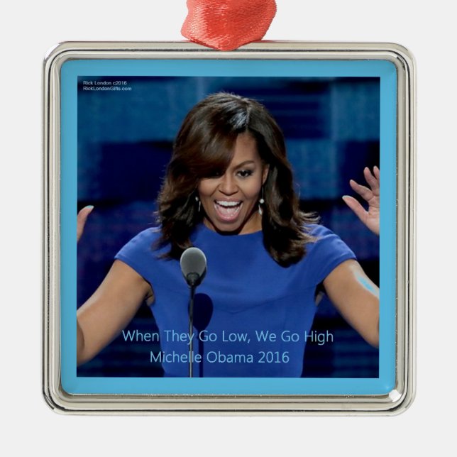 Michelle Obama "We Go High" Collectable Metal Tree Decoration (Front)