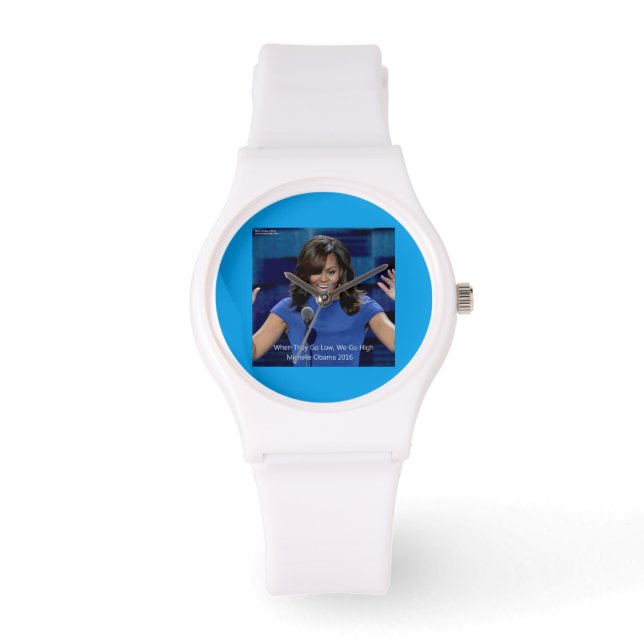 Michelle Obama "We Go High" Silicon Unisex Watch (Front)