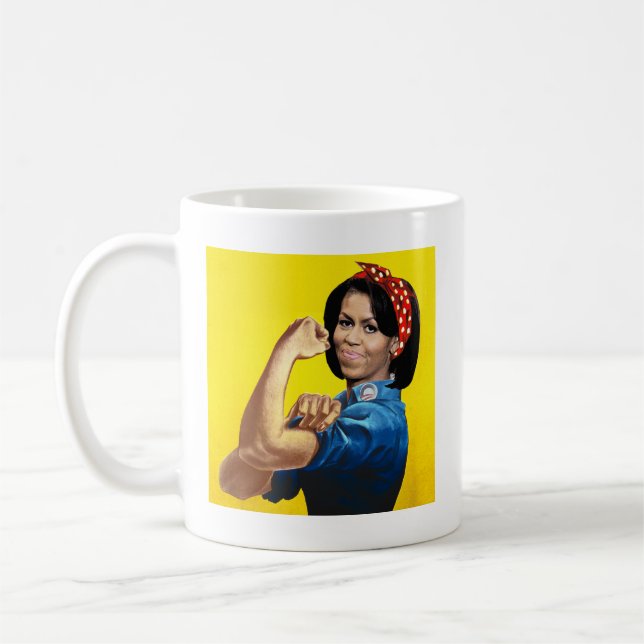 MICHELLE THE RIVETER.png Coffee Mug (Left)
