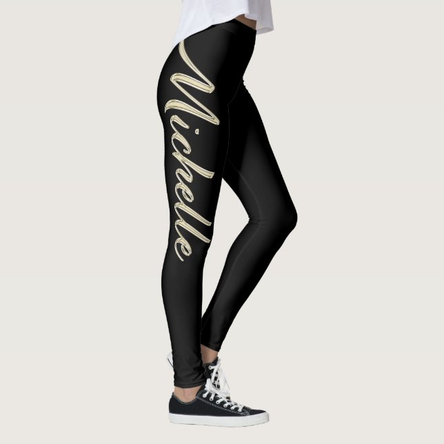 Michelle white Handwriting trousers Leggings (Right)