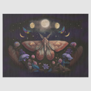 Michelle's Fluttering Moon, Colourful Moth Tissue Paper