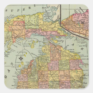 Michigan 3 square sticker