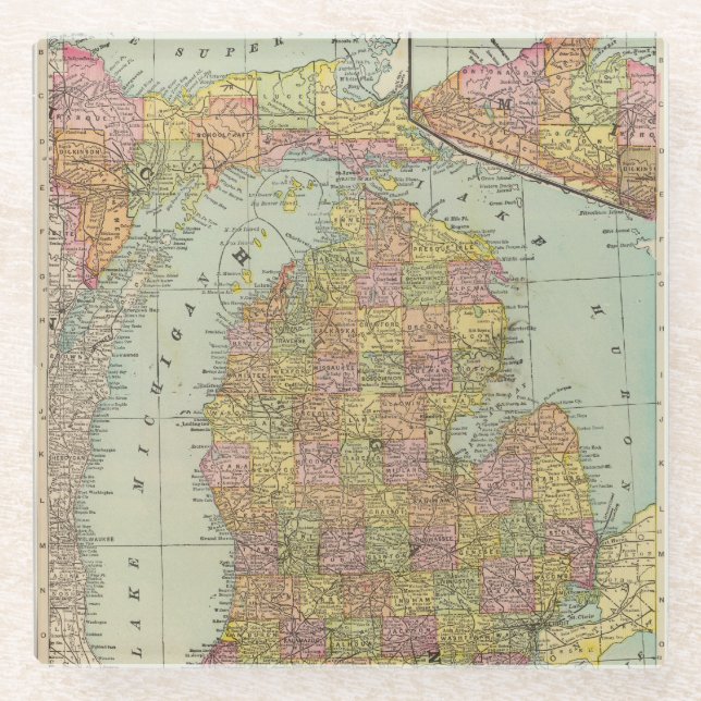 Michigan 4 glass coaster (Front)