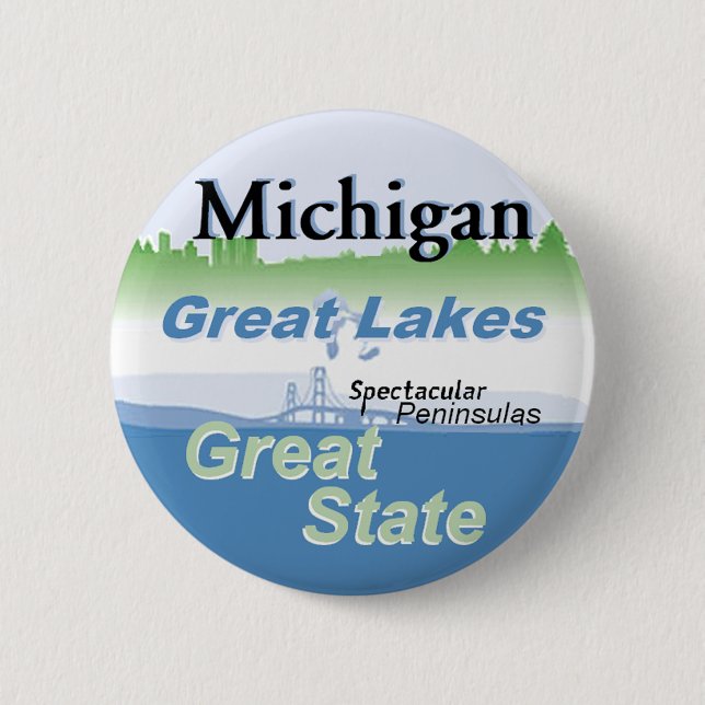 MICHIGAN 6 CM ROUND BADGE (Front)