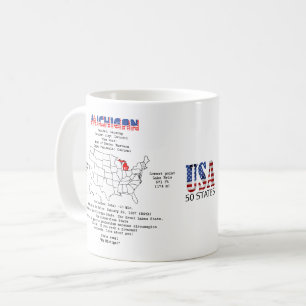 Michigan American state on a map and useful info Coffee Mug