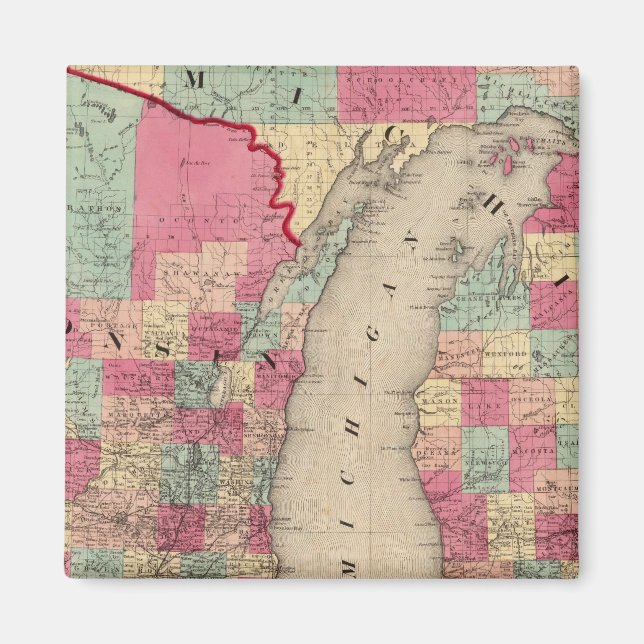 Michigan and Wisconsin Magnet (Front)