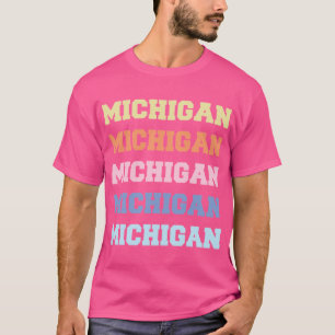 Michigan Athletic Style Block Lettering State Love T-Shirt