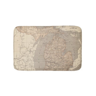Michigan Atlas Map Bath Mat