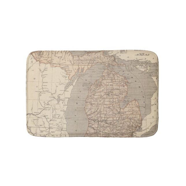 Michigan Atlas Map Bath Mat (Front)
