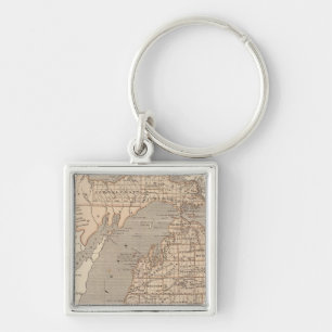 Michigan Atlas Map Key Ring
