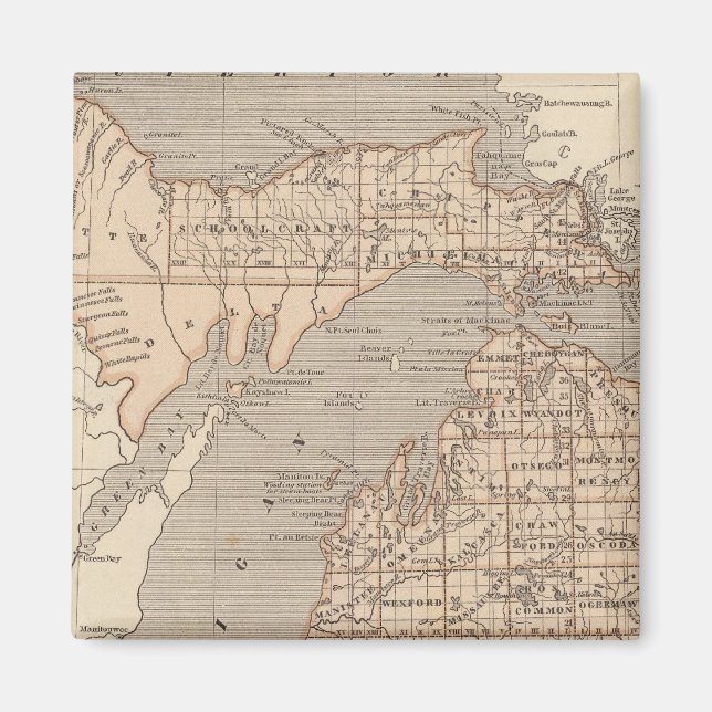 Michigan Atlas Map Magnet (Front)