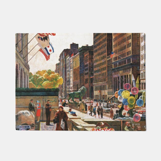Michigan Avenue, Chicago by John Falter Doormat (Front)