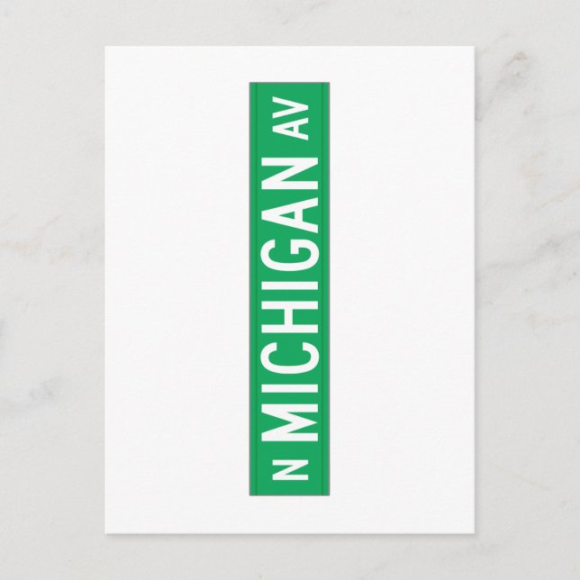 Michigan Avenue, Chicago, IL Street Sign Postcard (Front)