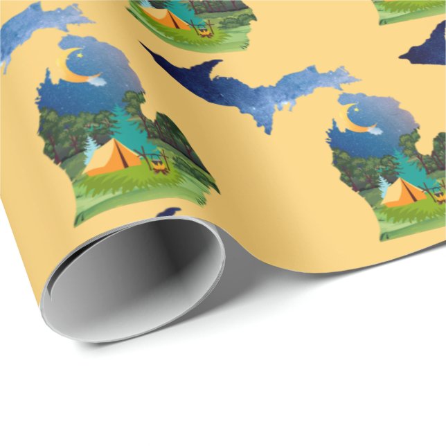 Michigan Campground Adventure Wrapping Paper (Roll Corner)