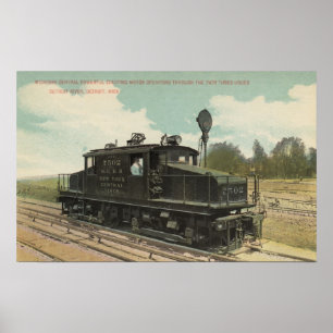 Michigan Central Electric Motor Engine Poster