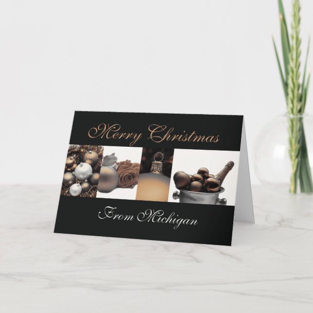 Michigan    Christmas Card, state specific Holiday Card (Front)