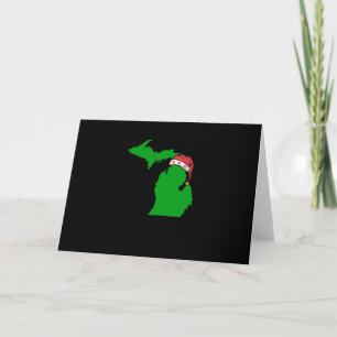 Michigan Christmas Cute Christmas Gift Green US Card