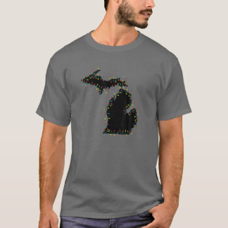 Michigan Christmas Lights, Holiday Mitten State T-Shirt