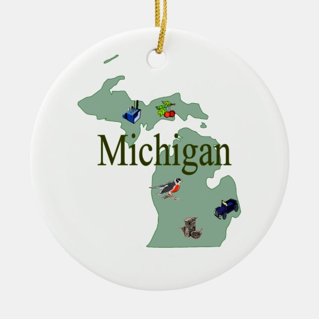 Michigan Christmas Tree Ornament (Front)