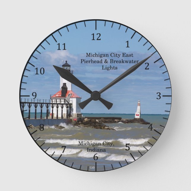 Michigan City East Pier & Breakwater Lights clock (Front)