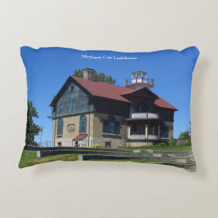Michigan City Lighthouse accent pillow