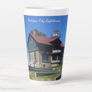 Michigan City Lighthouse latte mug