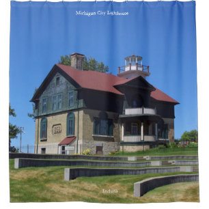 Michigan City Lighthouse shower curtain
