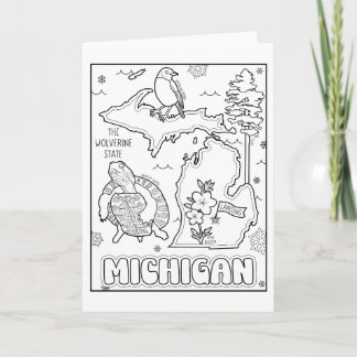 michigan colour me collage holiday card