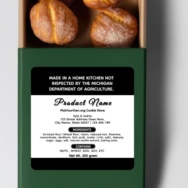 Michigan cottage food label (Creator Uploaded)
