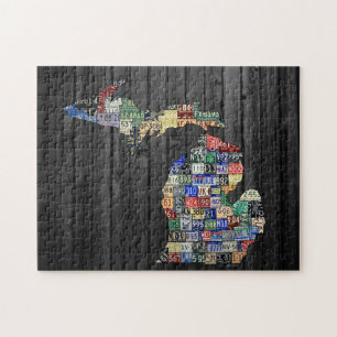 Michigan Counties License Plate Map Puzzle