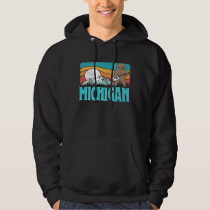 Michigan Cute Banjo Bear  Graphic Hoodie