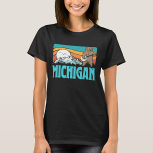 Michigan Cute Banjo Bear  Graphic T-Shirt