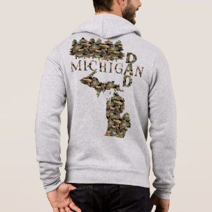 Michigan Dad Treebark Father's Day Gift Hoodie