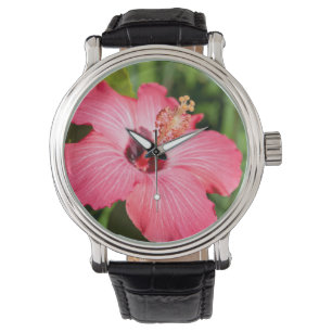 Michigan, Dearborn. Detail Of Pink Hibiscus Watch