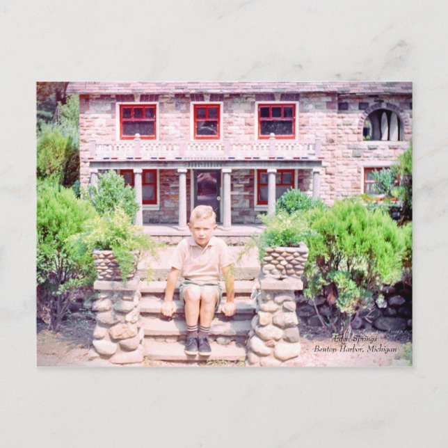 Michigan Eden Springs Stone House Postcard (Front)