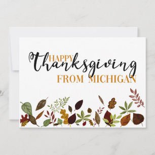 Michigan Fall Foliage Thanksgiving Card