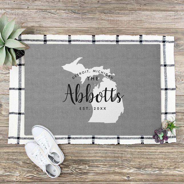Michigan Family Monogram State Doormat (Creator Uploaded)